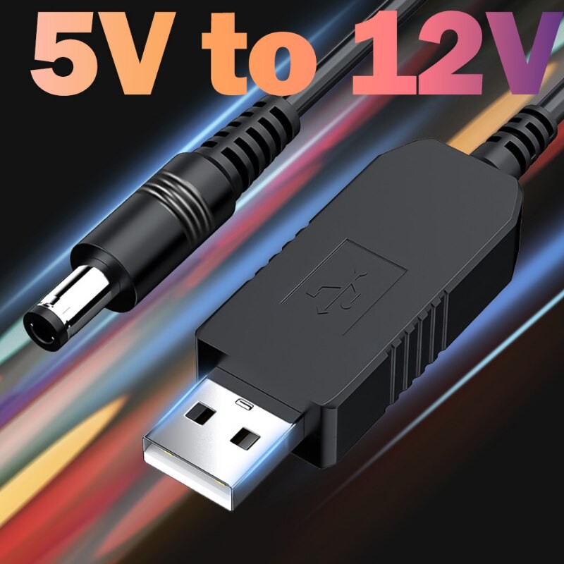 Universal 5V DC Power Cable USB Power Boost Line To DC 9V/12V 5.5*2.1mm Plug Connector Tip Charge Cord USB Boost Charging Cable