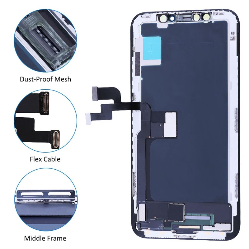 Elekworld Top Choice Hard OLED For iPhone X LCD Display Screen With 3D Touch Digitizer Assembly No Dead Pixel Replacement