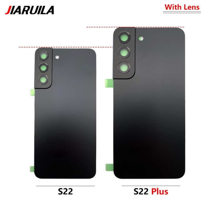 NEW For Samsung Galaxy S22 / S22 Plus Back Battery Cover Glass Housing Door Rear With Camera Lens Replacement With Sticker