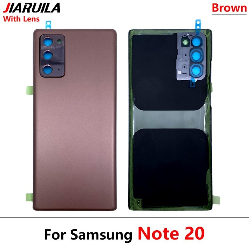 Original New For Samsung Galaxy Note 20 / Note 20 Ultra Battery Cover Door Back Housing Rear Case Replacement Parts +Camera Lens