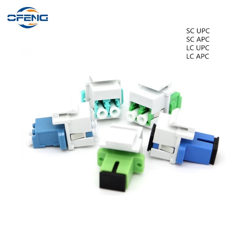 10Pcs /lot Fiber keystone jack Snap Fitting Duplex LC SC UPC APC Connector Fiber Optic Keystone Jack Adapter