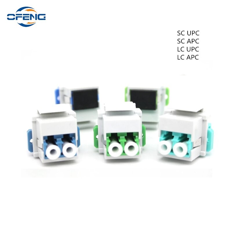 10Pcs /lot Fiber keystone jack Snap Fitting Duplex LC SC UPC APC Connector Fiber Optic Keystone Jack Adapter