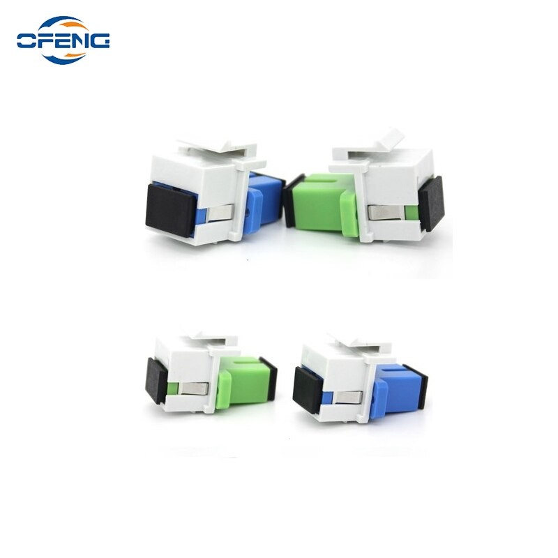 10Pcs /lot Fiber keystone jack Snap Fitting Duplex LC SC UPC APC Connector Fiber Optic Keystone Jack Adapter
