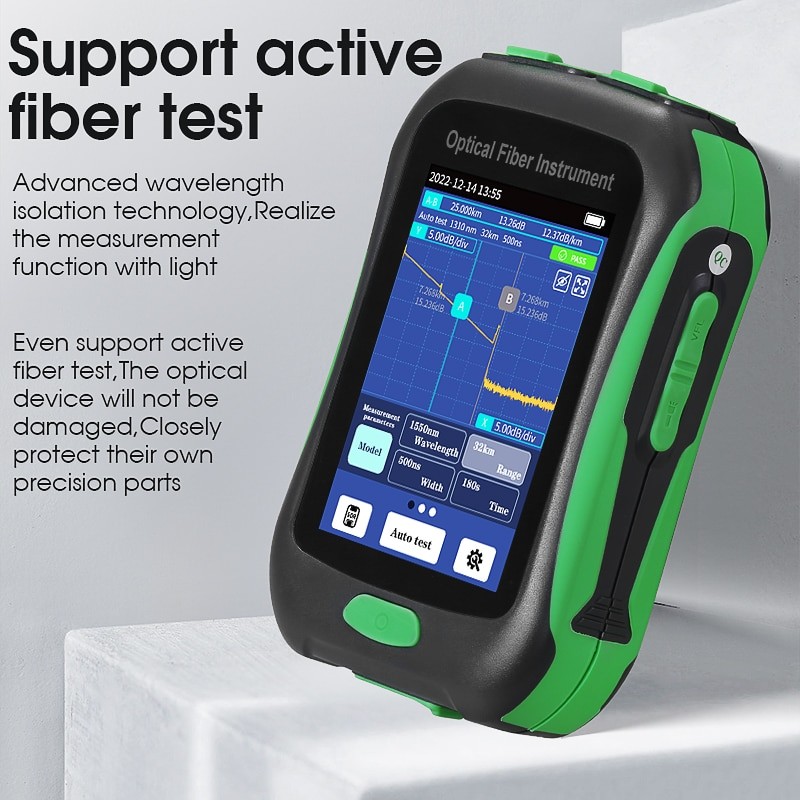 AUA-16A/U OTDR Active Fiber Live Test 1550nm 20dB 80KM Fiber Reflectometer OTDR Touch Screen OPM VFL OLS LED Tester SC UPC/APC
