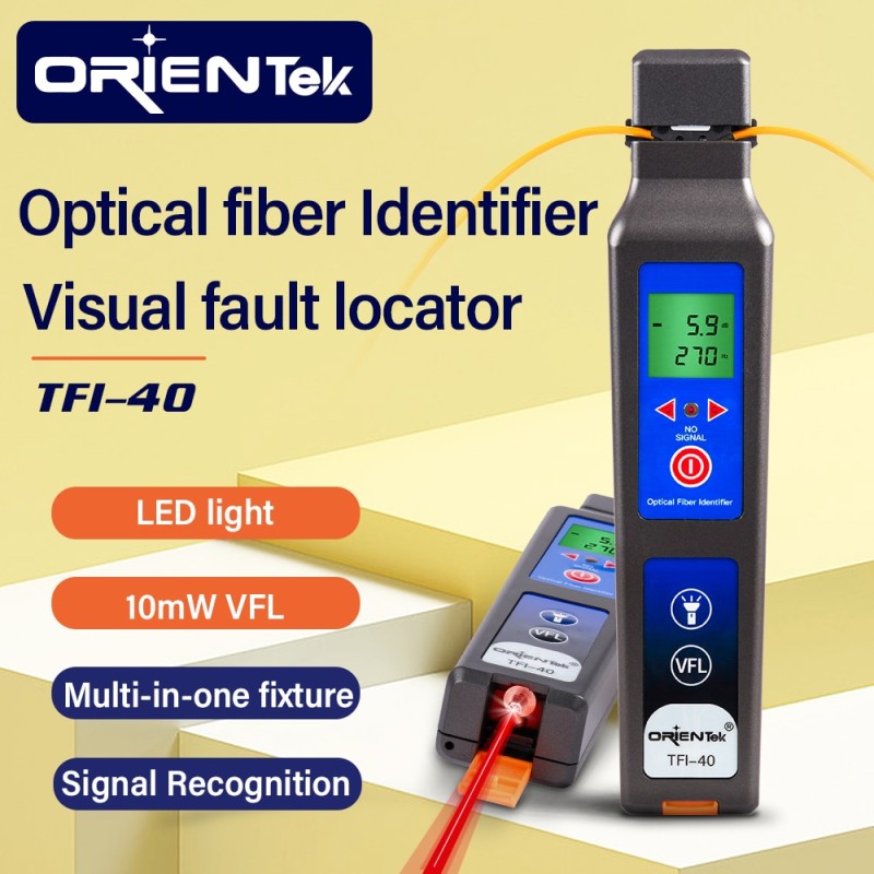 Orientek TFI-40 Optical Fiber Identifier + VFL + LED light, OFI Live Fiber Identifier Detector, Optical Power Meter