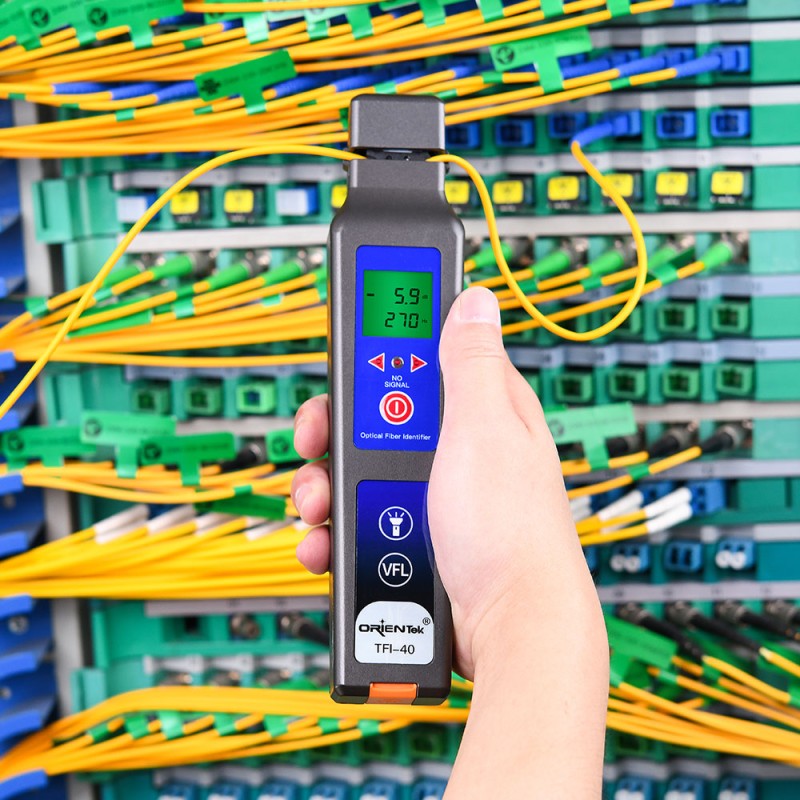 Orientek TFI-40 Optical Fiber Identifier + VFL + LED light, OFI Live Fiber Identifier Detector, Optical Power Meter