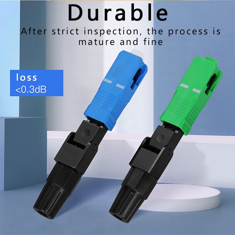 400pcs SC UPC Single-mode Fast Connector Embedded Connector FTTH Tool Cold Fiber Fast Connector SC Fiber Optic Connector