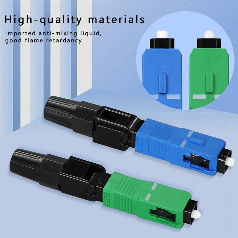 400pcs SC UPC Single-mode Fast Connector Embedded Connector FTTH Tool Cold Fiber Fast Connector SC Fiber Optic Connector
