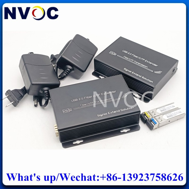 4-Port USB 2.0 over Fiber/UTP Extender,4Ports USB 3.0/2.0/1.1 Extender Over Fiber Optic Transceiver with 1.25G SMF 6KM LC SFP