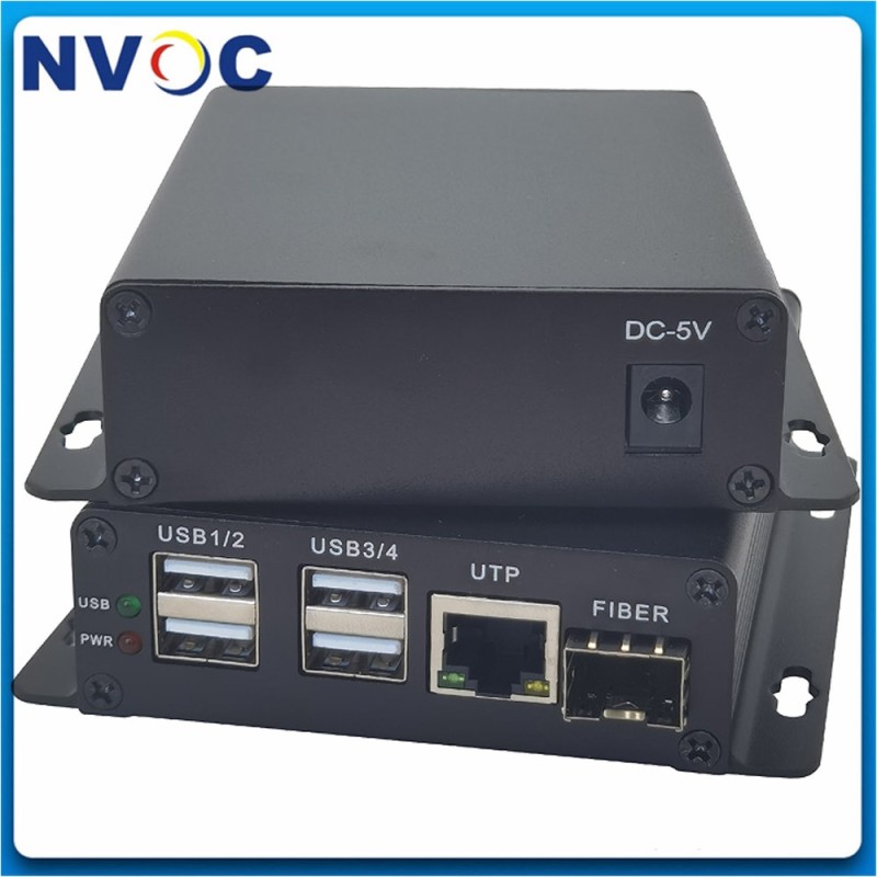 4-Port USB 2.0 over Fiber/UTP Extender,4Ports USB 3.0/2.0/1.1 Extender Over Fiber Optic Transceiver with 1.25G SMF 6KM LC SFP