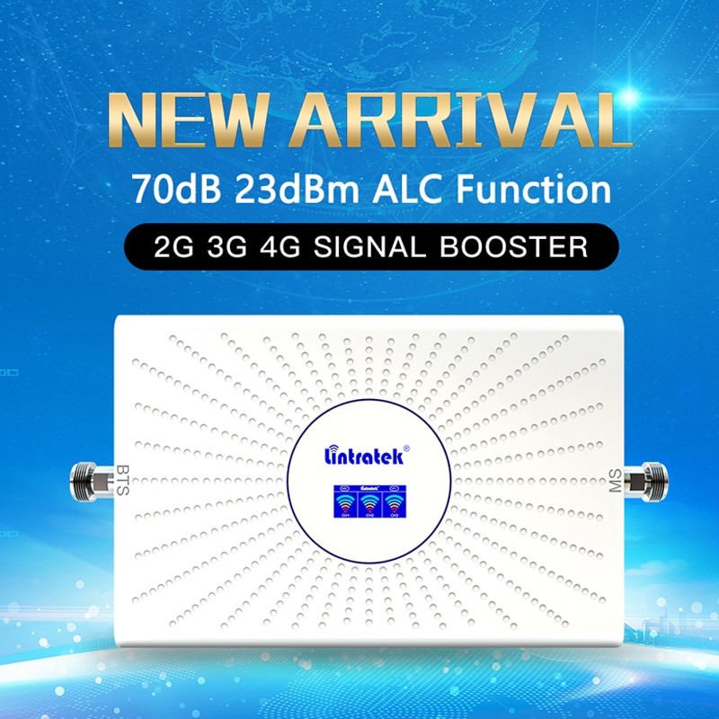 Lintratek 3 Band Cellular Amplifier 700 850 1700 1900 2600MHz B5 B7 B28 LTE GSM 2G 3G 4G Signal Booster ALC Mobile Repeater