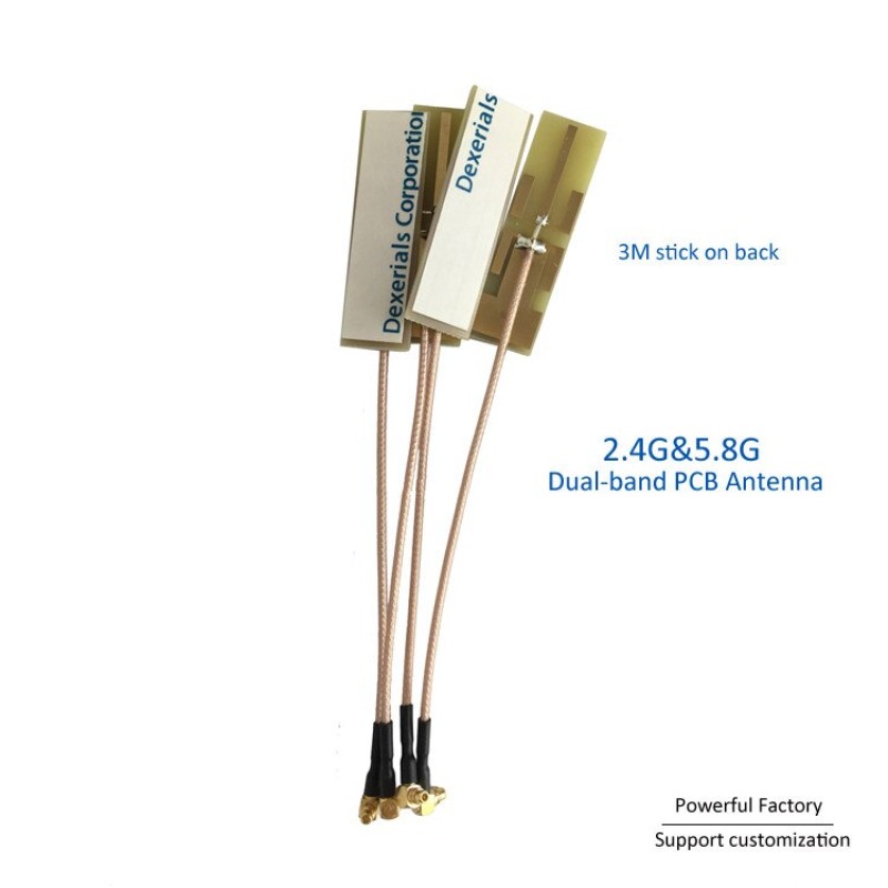 2.4G 5.8G PCB Antenna 7dBi WIFI Patch with MMCX 90 Degree Connector 1PCS
