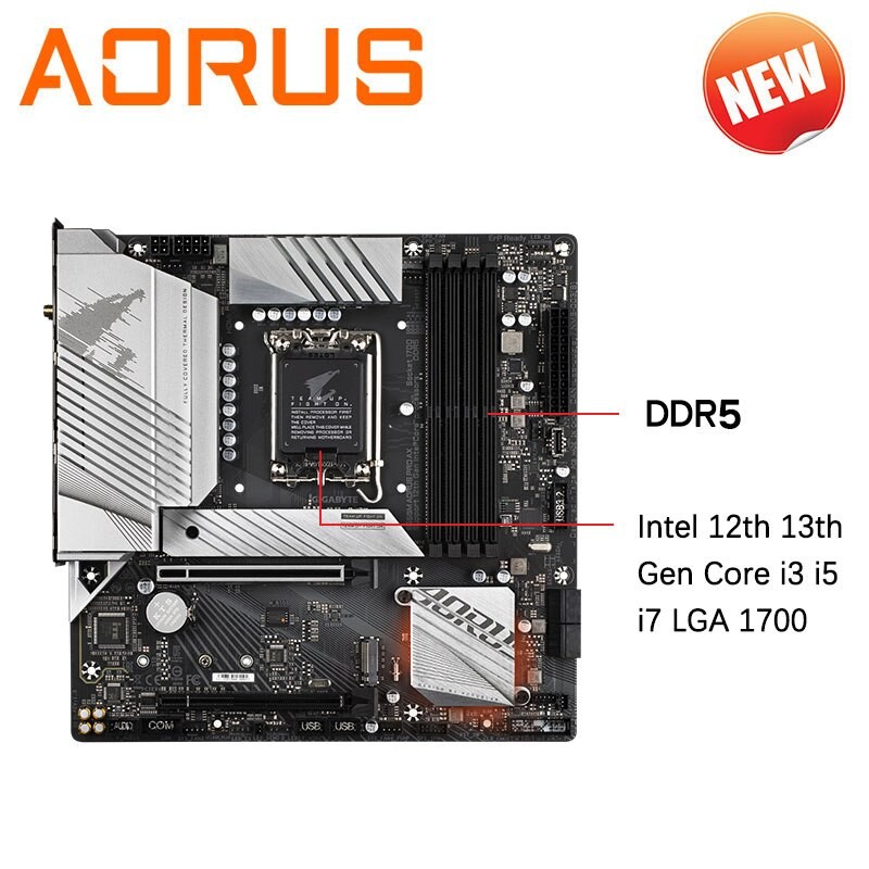 Gigabyte B660M AORUS PRO AX DDR5 Motherboard Support Intel 12th 13th Gen Core i3 i5 i7 i9 LGA1700 CPU M.2 128GB DDR5 5333MHz New
