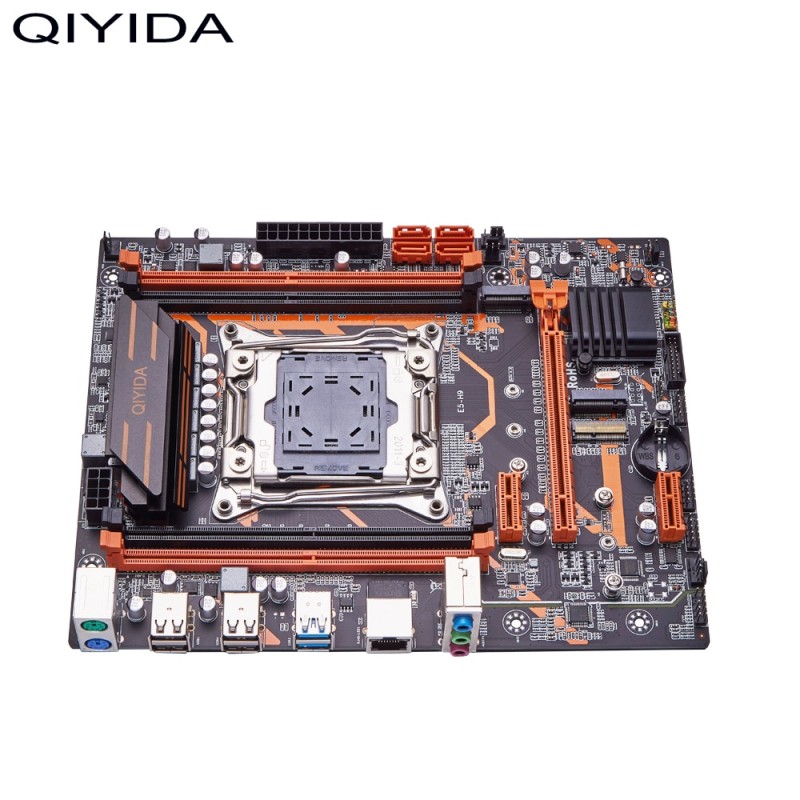 Qiyida E5H9 LGA2011-3 motherboard set  Intel Xeon E5 2620V3 2pcs*8gb=16GB 3200MHz DDR4 4 channels SATA 3.0 nvme M.2