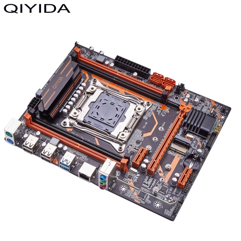 Qiyida E5H9 LGA2011-3 motherboard set  Intel Xeon E5 2620V3 2pcs*8gb=16GB 3200MHz DDR4 4 channels SATA 3.0 nvme M.2
