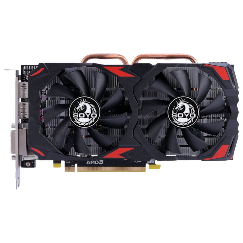 SOYO New Original Radeon AMD Graphics RX 550 4GB 128Bit Rx580 8G 256Bit GDDR5 Graphics GPU Gaming Video HDMI DP Compatible