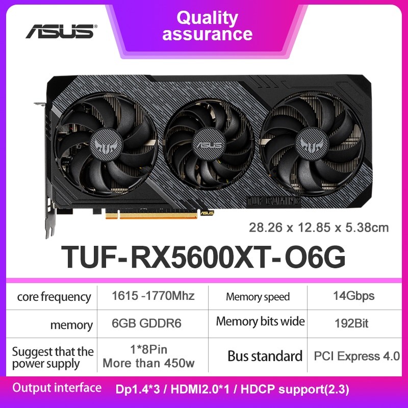 Asus high-end unique AMD TUF RX5600XT-06G game GDDR6 192 bit game desktop computer graphics card PK RTX2060