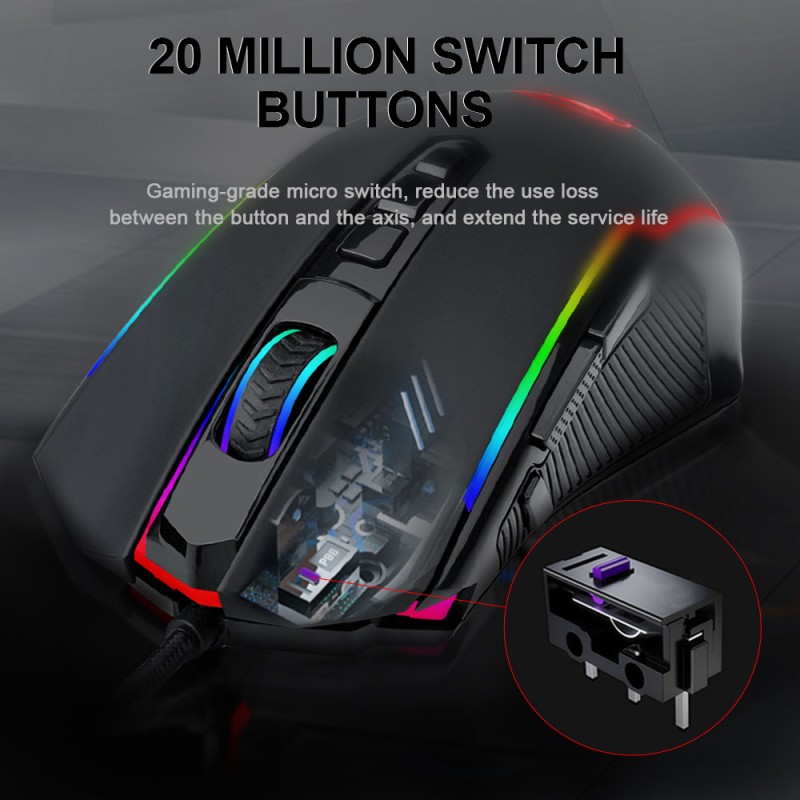REDRAGON RANGER LITE M910-KS RGB USB 2.4G Wireless Gaming Mouse 8000 DPI 10 buttons Programmable for gamer Mice laptop PC
