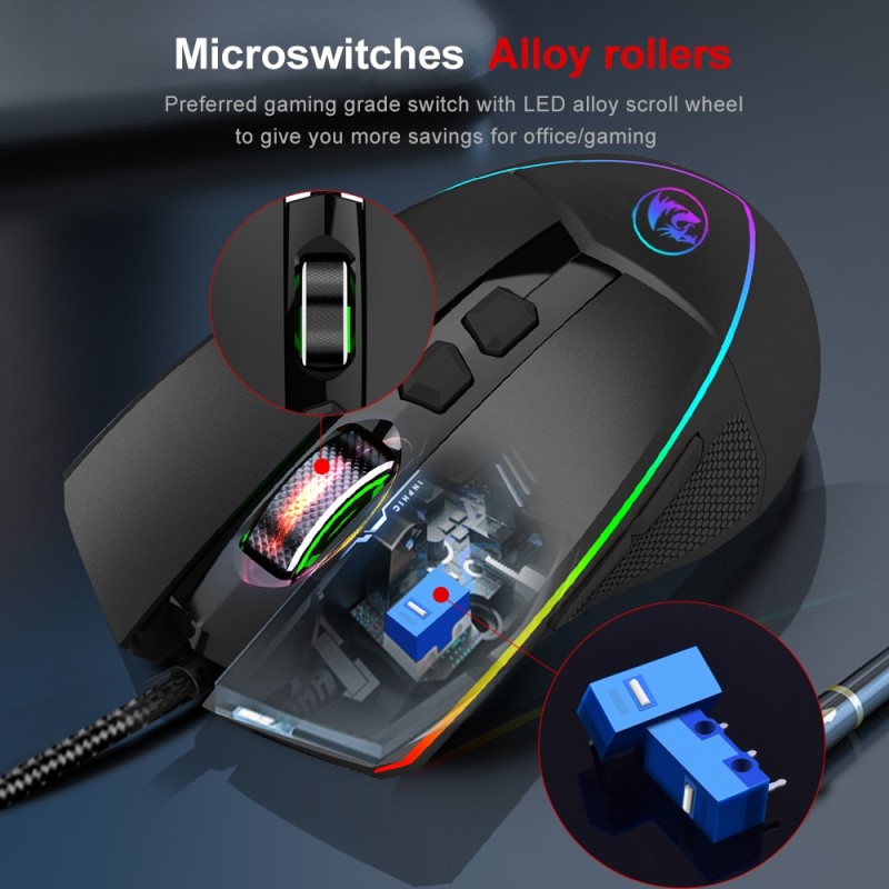 REDRAGON Emperor M909 RGB USB Wired Gaming Mouse 12400 DPI 8 buttons mice Programmable ergonomic For Computer PC Gamer Laptop