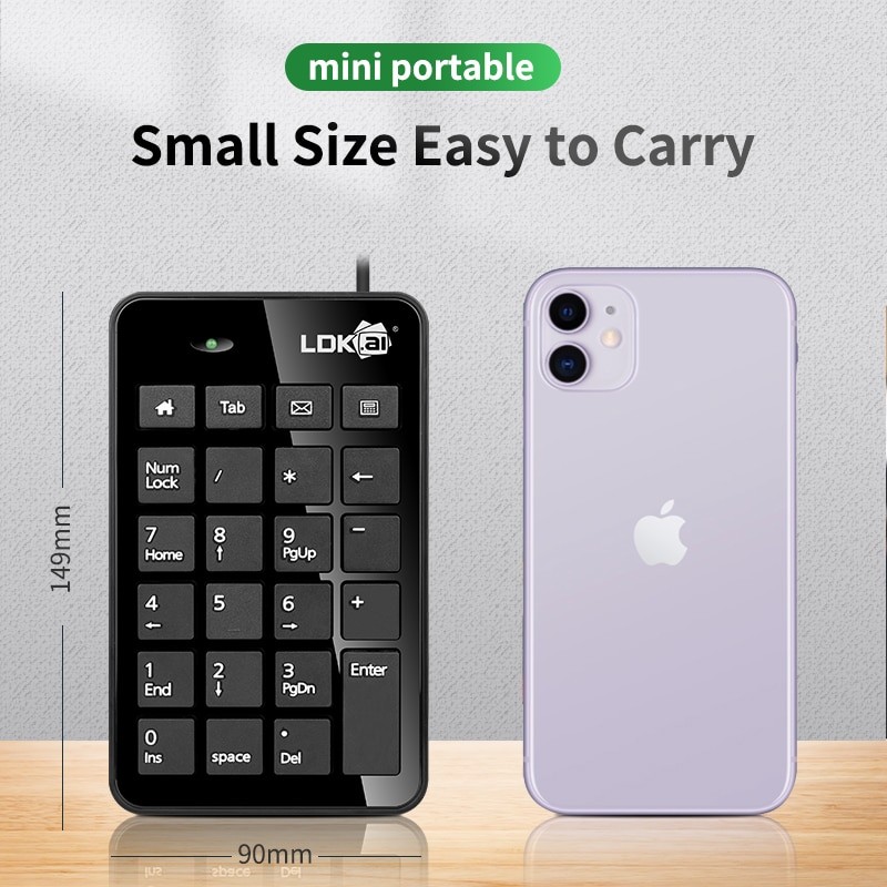 XKB-01Universal numeric keypad USB Wire Mini number Keyboard keycap for Laptop Desktop PC Computer Numpad 23 Keys Keyboard