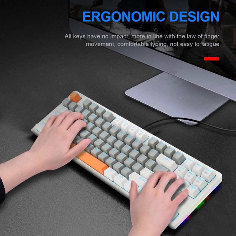 E-YOOSO K620 USB Mechanical Gaming Keyboard Blue Switch 87 Key Backlit Gamer for Computer laptop PC