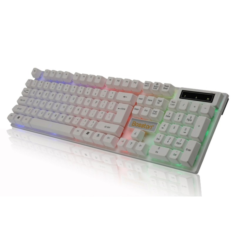 Hot sale LED Desktop Computer Gaming Mechanical feeling Keyboard Laptop Black suspension keycaps  usb port