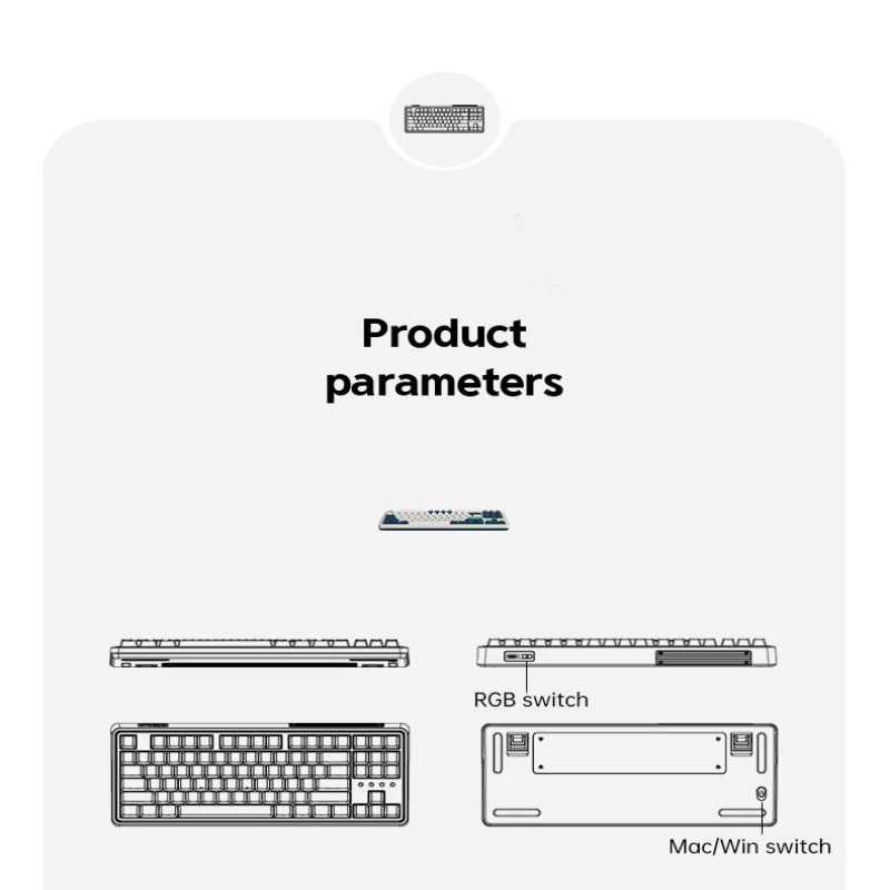 FLÃ‚Â·ESPORTS CMK87 Single-Mode-Three-Mode Full-Key Hot Swap 87-Key 2.4G Wireless Bluetooth Wired Mechanical Keyboard PBT Keycap