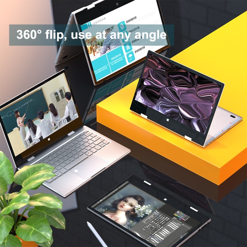 Intel 11.6'' Mini Laptop 360Ã‚Â° Rotating Windows 10 N4100 Touch Screen 8G RAM 1TB SSD Type-C YOGA Notebook PC 2 In 1 Slim Tablet