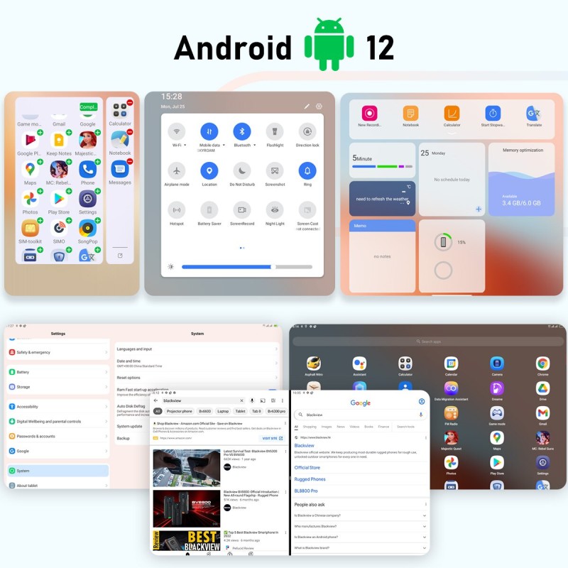 Android 12 Pad Blackview Tab 13  6GB 128G Tablet MTK Helio G85 Octa Core GPS 7280mAh 10.1 FHD Display 13MP Camera Hot Sales PC
