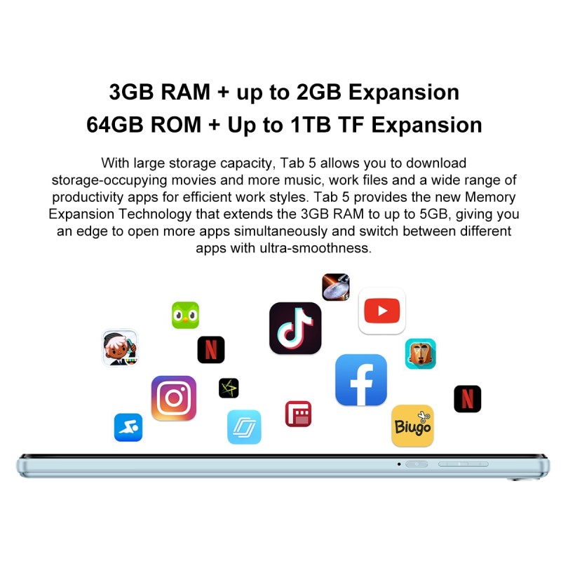 Blackview Tab 5 Tablet 3GB RAM 64GB ROM Android 12 Tablets 8 Inch IPS Display 5580mAh WIFI 1280*800 Kindle