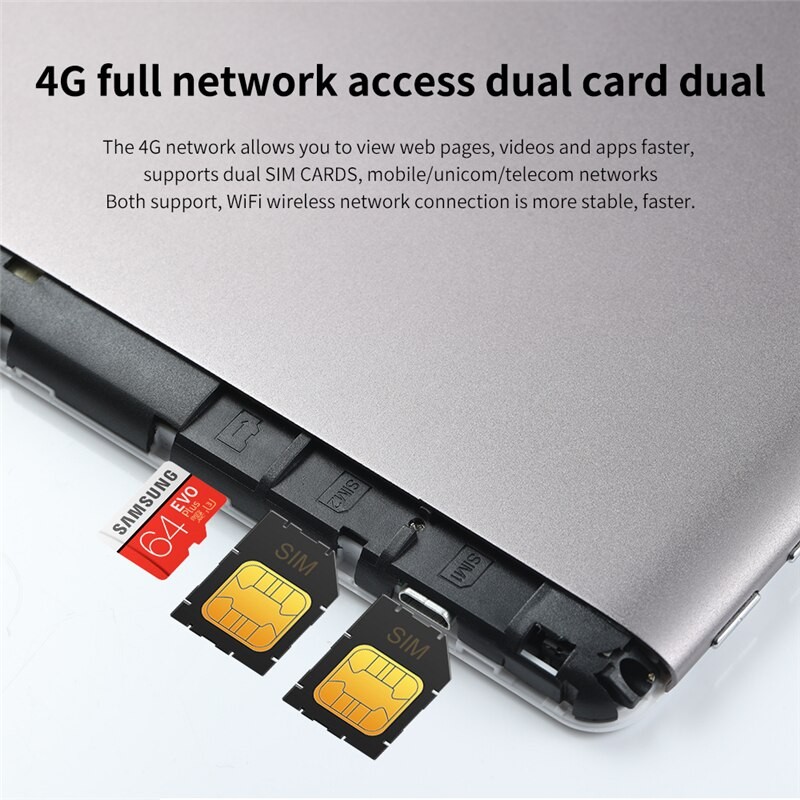 New 10.1 Inches New Original Andriod Tablet 9.0 Dual SIM 4G Phone Tablet PC 4G+64GB ROM Tablet  GPS Phone Pad Tablet
