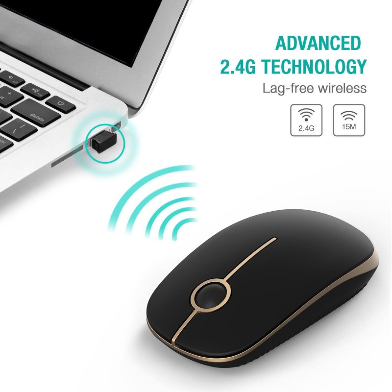 Jelly Comb 2.4G Slim Mouse Wireless with Nano Receiver Portable Optical Noiseless Mice for Notebook PC Laptop Computer MacBook