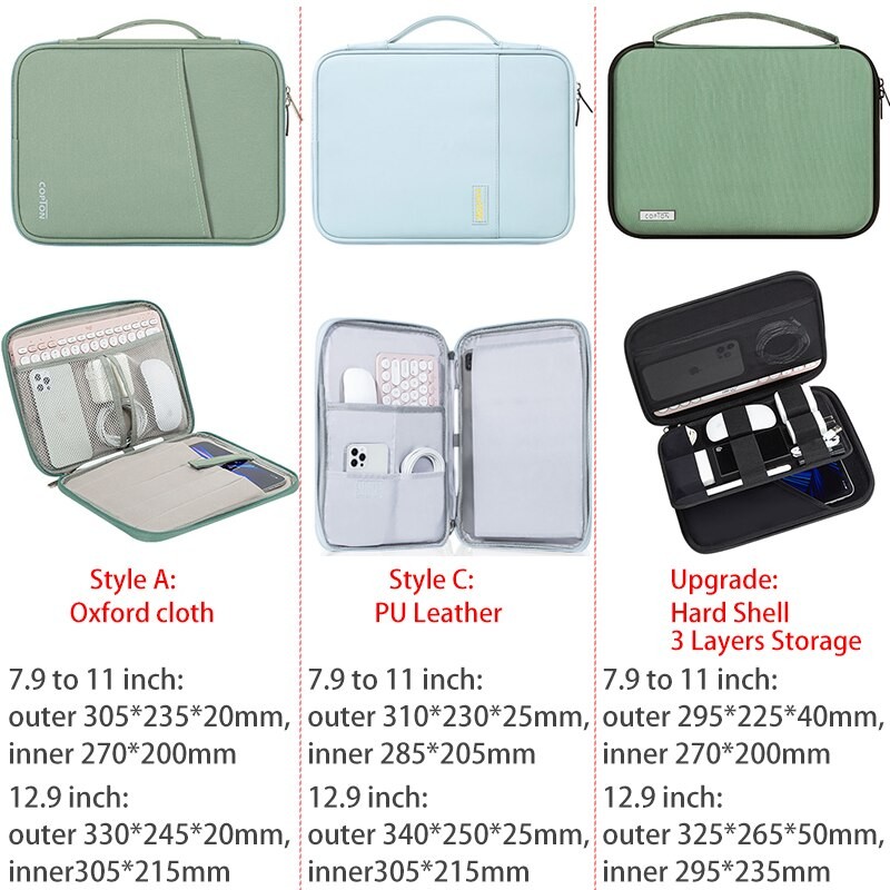 PU Leather Tablet Bag for iPad 12.9 inch Case 2021 Pro 11 M1 9.7 10.2 10.9 Shockproof Handbag Funda Sleeve for iPad Air 5 4 2022