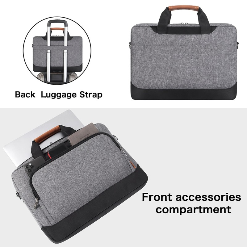 Domiso Water-resistant Laptop Sleeve With Shoulder Strap For 15.6" 17" Inch Notebook Case High Capacity Computer Bag