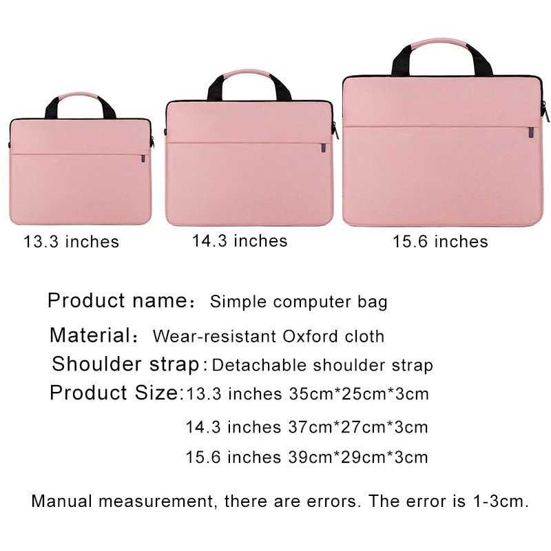 Laptop Bag 13.3 14.1 15.6 Inch Notebook Sleeve Case Travel Carrying Bag for Macbook Air Pro Waterproof Portable Computer Handbag