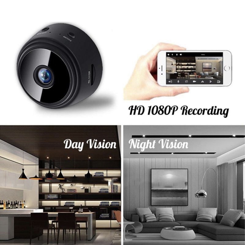 Mini camÃƒÂ©ra de Surveillance IP WiFi HD 1080p A9, Micro enregistreur vocal sans fil, Version nocturne