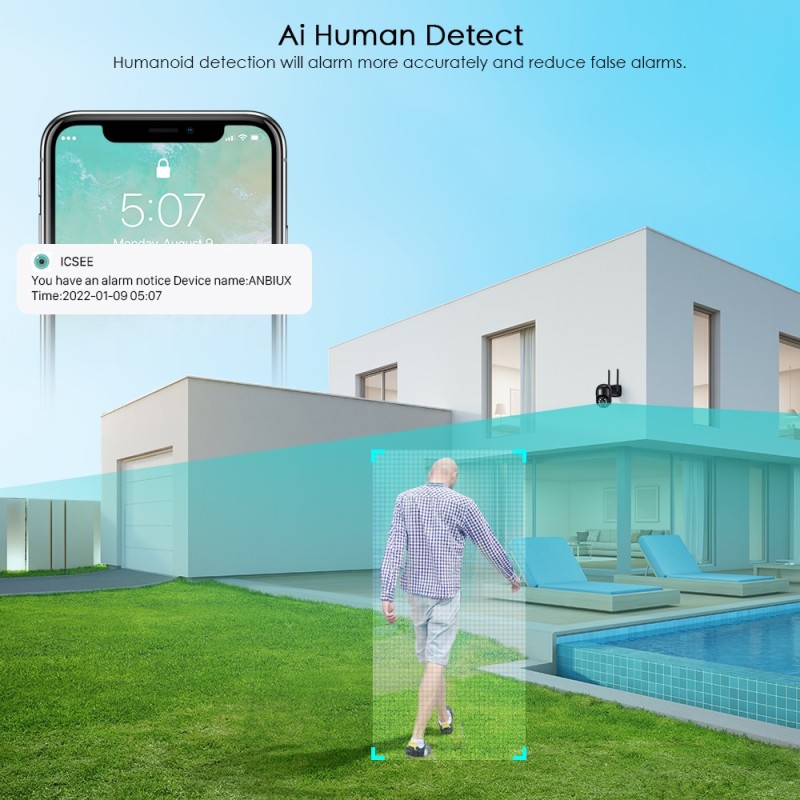 8MP 4K IP Camera Outdoor PTZ Speed Dome Camera Ai Auto Tracking PTZ Camera Color Night Vision WIFI Camera Surveillance Monitor