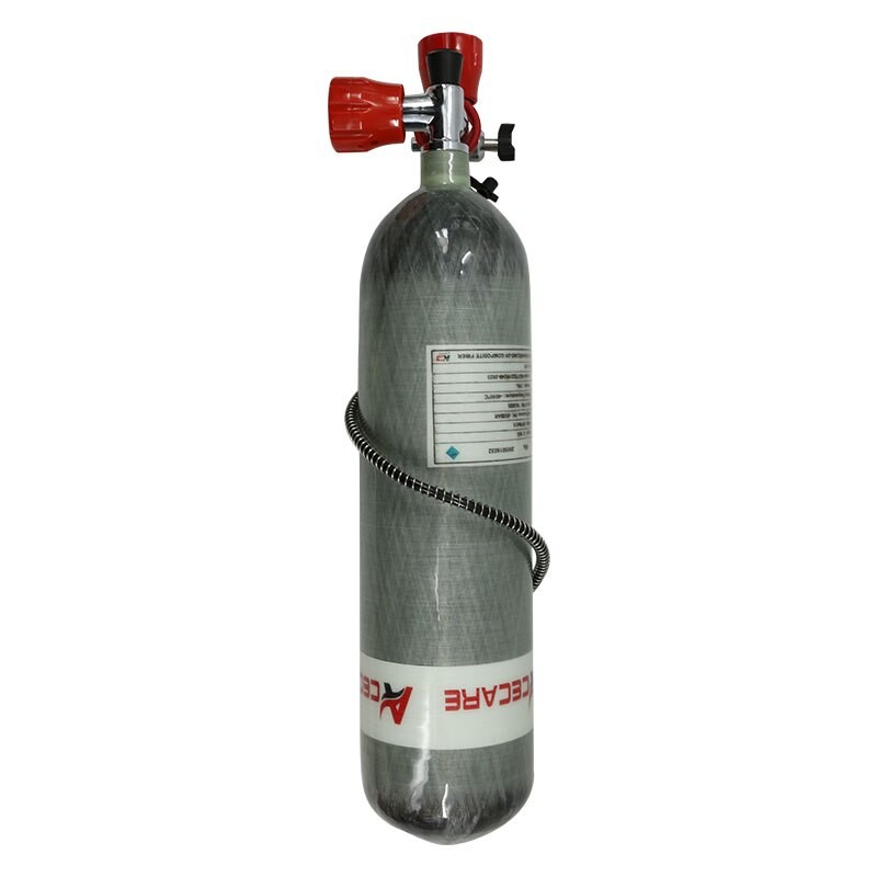 Acecare High Pressure Cylinder 3LCE 300Bar Carbon Fiber Tank  4500Psi Gas Cylinder With Red Valve and Filling Station