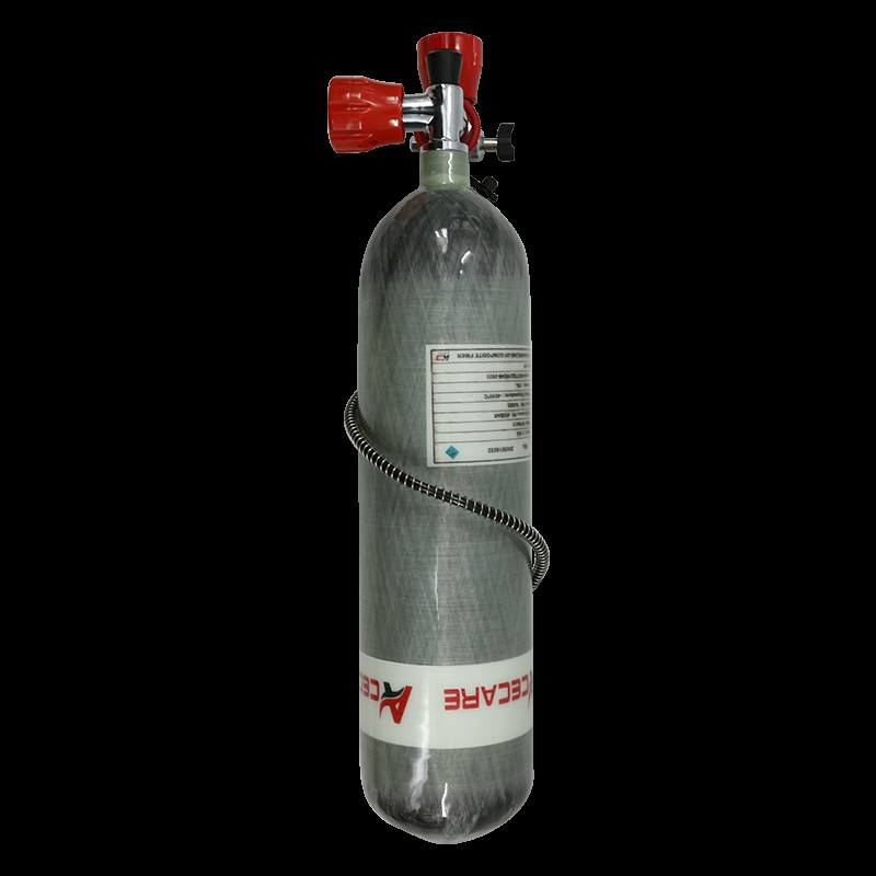 Acecare High Pressure Cylinder 3LCE 300Bar Carbon Fiber Tank  4500Psi Gas Cylinder With Red Valve and Filling Station