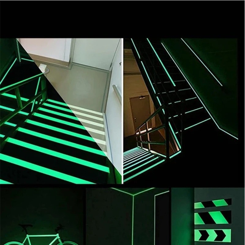Luminous Tape Luminous Tape Green Warning Ground Light Storage Stair Anti-Slip Sticker Reflective Fluorescent Tape