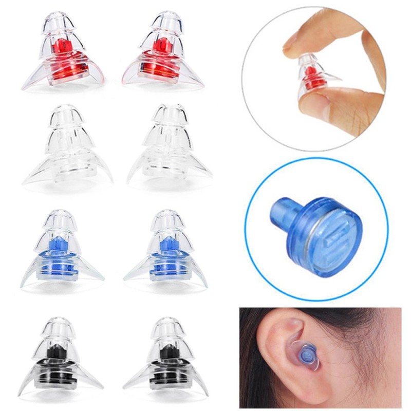 1 Pair Soft Silicone Ear Plugs Ear Protection Reusable Professional Music Earplugs Noise Reduction For Sleep DJ Bar Bands Sport