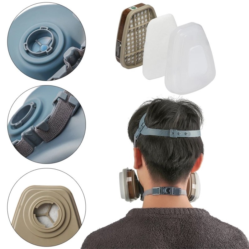 Original 7 in 1 Suit 7501 7502 7503 Half Face Gas Mask Respirator Industrial PM2.5 Dust-Proof Facemask Painting Spraying