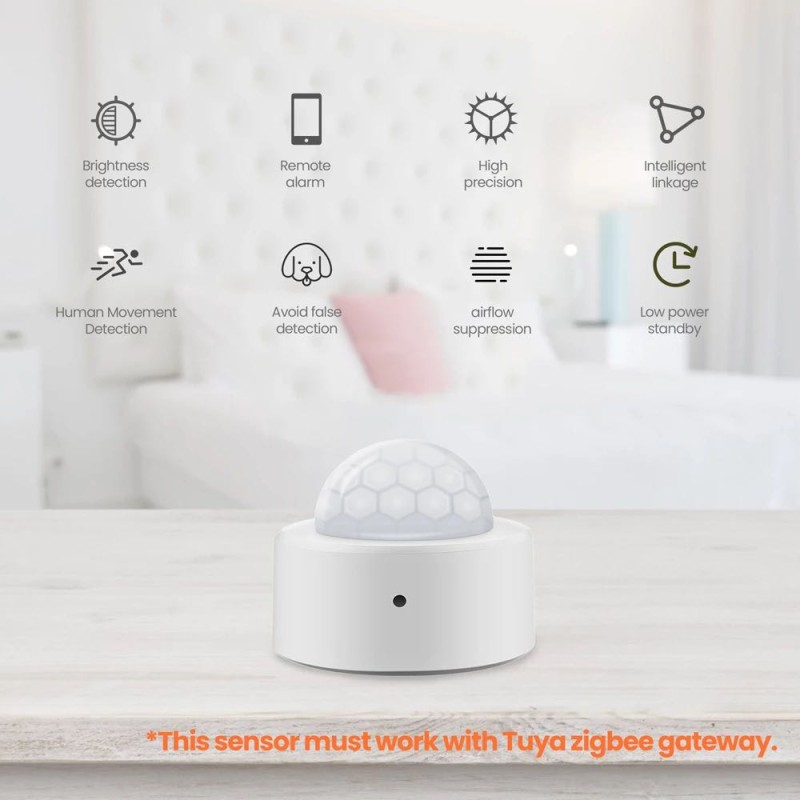 Tuya Zigbee 3.0 Mini Smart PIR Motion Detector Human Body Infrared Sensor Anti-theft Tuya App Remote Control Smart Life