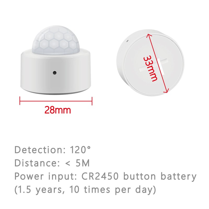 Tuya Zigbee 3.0 Mini Smart PIR Motion Detector Human Body Infrared Sensor Anti-theft Tuya App Remote Control Smart Life