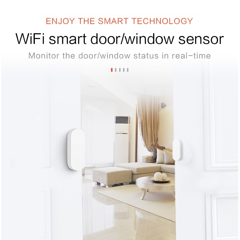 Tuya Smart WiFi Door Sensor Smart Door Open/Closed Detectors Wifi Window Sensor Smartlife APP Work With Google Home Alexa