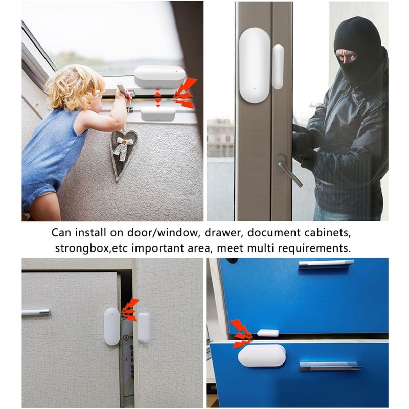 Tuya Smart WiFi Door Sensor Smart Door Open/Closed Detectors Wifi Window Sensor Smartlife APP Work With Google Home Alexa