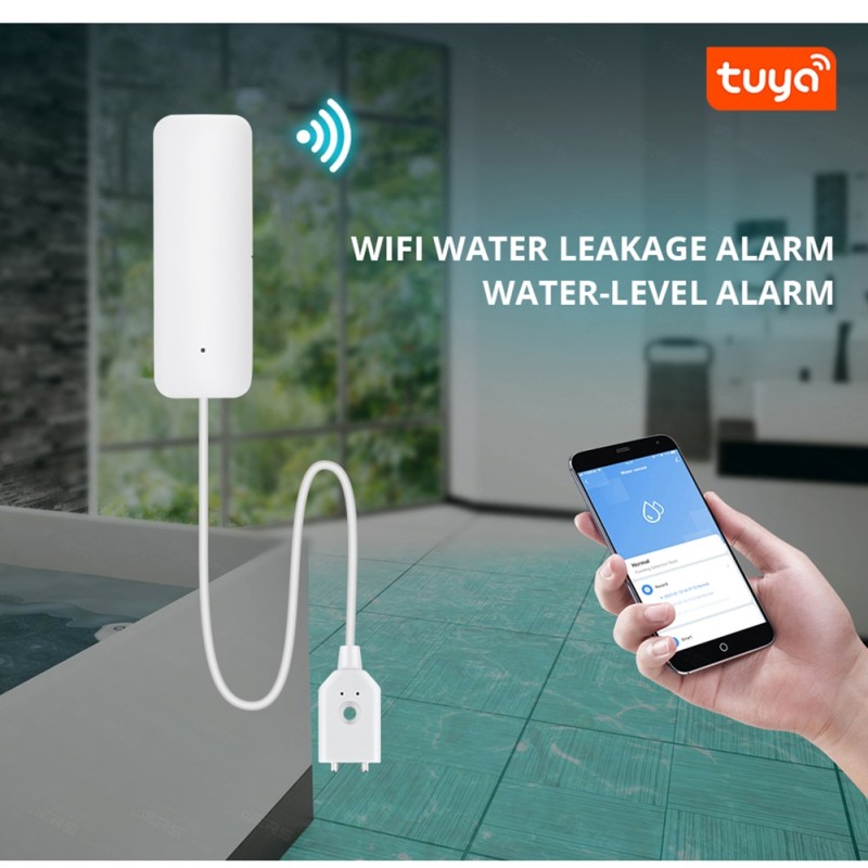 Tuya Smart WIFI Water Leak Sensor Flow Leakage Detector Water Flow Sensor