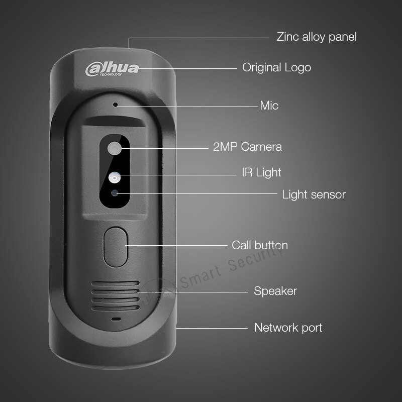 Dahua Original 1080P HD Video Intercom Smart Home Doorbell Alloy Panel Water-proof Vandal-proof VTO2101E-P-S2 IP67 IK10 SIP PoE