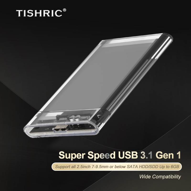 TISHRIC External SATA HDD Case USB 3 Hard Disk Box 2.5 Case for Hard Drive HDD / SDD Up to 6GB Hard Drive Enclosure/Box