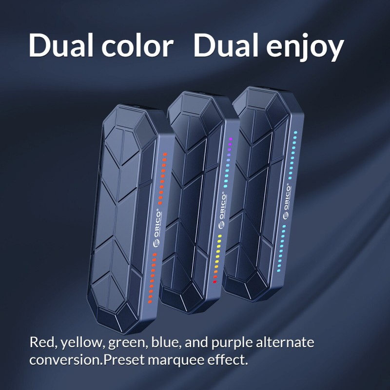 ORICO RGB ssd nmve m2 hard disk external M.2 to USB Type C 3.1 Gen2 10Gbps SSD Box Cool Aluminum Alloy Style M.2 SSD Case
